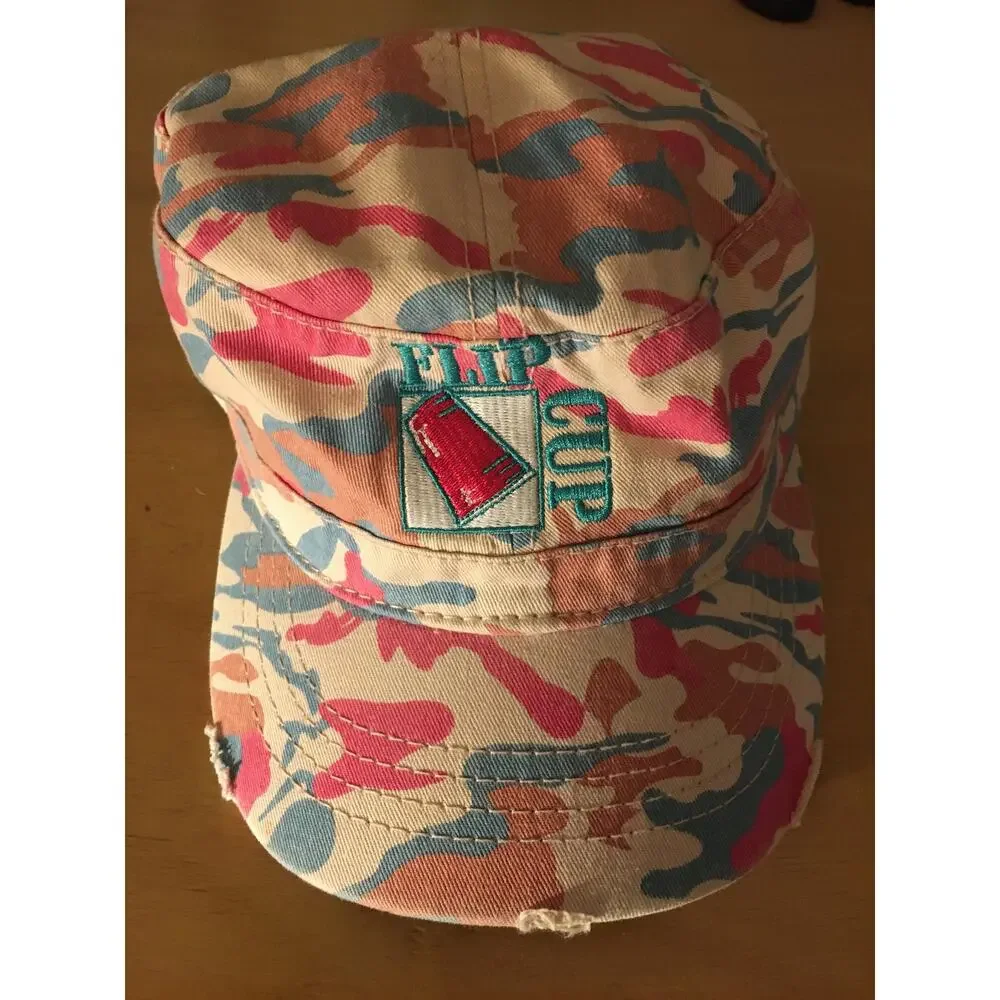 New Unisex Flip Cup Rare Camo Baseball Hat Pink One Size Adjustable Strap
